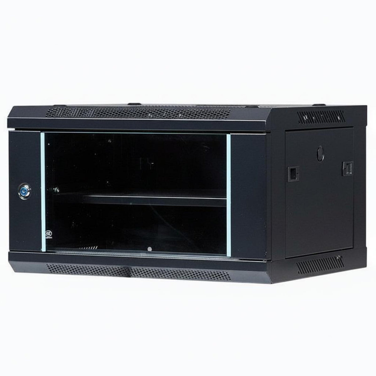 Cold-Rolled Steel Construction Wall Mount Network Rack Tempered Glass Door Wall Mounted Equipment Cabinet Good Ventilation IT Equipment Cabinet Adjustable Shelf for Home Workspace Enthusiasts, Surveillance System