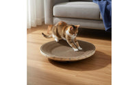 Long-Lasting Corrugated Cardboard Cat Scratcher 2 in 1 Multipurpose Oval Cat Scratching Board for Large Cats