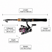 Telescopic Fishing Rod and Reel Combo for Beginner Anglers Carbon Fiber