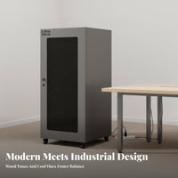 Heavy Duty Construction Rolling Audio Rack Cabinet Ventilated Design Rolling AV Rack Cable Management Mobile Amplifier Stand Adjustable Shelves for Home Theater Enthusiasts, DJs, Conference Room, Recording Studio