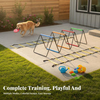 Multifunctional Speed and Agility Training Kit Portable Kids Footwork Ladder Indoor & Outdoor Use Foldable Training Hurdles Long-Lasting for Children, Backyard