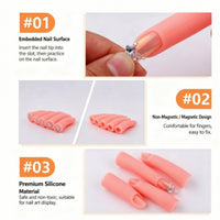 5 Pieces Silicone Practice Finger Flexible Manicure Finger with Hollow Base Manicure Training Tool Lifelike Lightweight