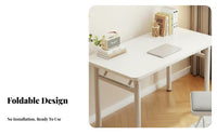 Easy to Stow Foldable Computer Desk Minimalist Design Folding Desk Installation-No-Cost Foldable Writing Table Multi-Purpose for Students, Telecommuting Workers, Apartment Dwellers, Dorm Room, Bedroom, Home