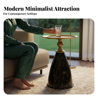 Italian Design Small Round Side Table Light Luxury Small Round C Away Ee Table Marble Pattern Household Furniture Portable for Homeowners, Apartment Dwellers, Interior Decorators, Living Room, Next to Sofa, Bedroom, Entryway