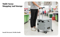 Foldable Shopping Cart Large Capacity Foldable Utility Cart Space Saving Portable Trolley with Wheels for Seniors, Adults, Supermarket, Moving, Travel