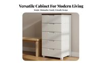 Space Saving Plastic Drawer Cabinet Compact Size Plastic Dresser Easy Pull Handles Multi-Drawer Storage Unit Lightweight for Families, Students, Bedroom, Living Room, College Dorm, Bathroom