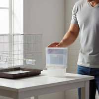 Automatic birds Feeder Easy to Refill Cage Hanging birds Feeder Large Capacity Leak Resistant Food Box for Indoor
