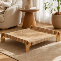 Cat Cot Woven Elevated Cat Bed Furniture Stable for Cats, Indoor, Living Room
