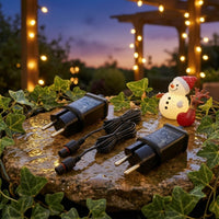 2 Pieces Power Adapter with Extension Cable 12V LED Power Adapter LED Transformer IP44 Waterproof Weather-Resistant