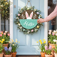 Easter Door Sign Festive Atmosphere Bunny Welcome Sign for Families, Homeowners, Home Entrance, Entryway, Porch