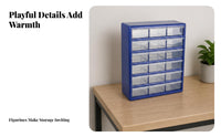 Desktop Drawer Cabinet 18-Drawer Organizer 6-by-3 Layout Rectangular