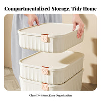 3 Pieces Underwear Compartment Box Stackable Drawer Organizer Foldable Design