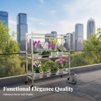 Multi-Tier Rolling Plant Stand Easy to Move Multi-Tier Rolling Plant stand Large Capacity Space-Saving for Gardeners, residents