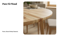 Large Round Dining Table Thickened Top Fir Wood Dining Table Heavy Duty Solid Wood Tabletop for Event Planners, Homeowners, Hotel, Cafes, Living Room