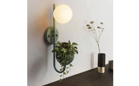 Plant Holder Design Glass Ball Wall Lamp Modern Minimalist Aesthetic Wall Sconce with Planter Easy Installation Indoor Lighting Compact Size for Hallway, Staircase, Bedside, Living Room