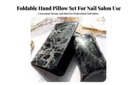 2 Pieces Marble Pattern Nail Cushion Set Soft & Comfortable Manicure Hand Pillow Washable Nail Art Hand Rest Set for Manicurists, Beauty Students, Spa
