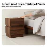 Space-Saving Minimalist Block Table Long-Lasting Construction Nightstand Strong Load-Bearing Bedroom Furnishing Scratch-Resistant for Design Enthusiasts, Apartment Dwellers, Homeowners, Hotel, Small Areas, Living Room, Hallway