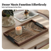 Walnut-Framed Tray Shallow decorative Tray Easy to Clean Accessory