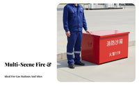 Firefighting Sand Box Cold-Rolled Steel Construction Emergency Sand Container Sturdy Red Metal Fire Box for Officers, Gas Stations, Warehouses