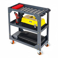 High Load Capacity 3-Tier Tool Cart Thickened Steel Plate 3 Tier Rolling Tool Cart Rugged & Long-Lasting Construction Heavy Duty Rolling Trolley Lockable Wheels for Technicians, Warehouse Workers, DIY Enthusiasts, Factory, Auto Repair Shop, Job Site
