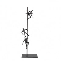 Climbing Figure Sculpture Matte Finish Climbing Man Statue Hand-Welded