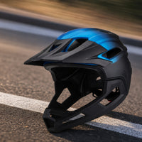 Vented Full-Face Cycle Helmet Aerodynamic Helmet with Chin Guard Breathable Comfortable for Mountain Biking
