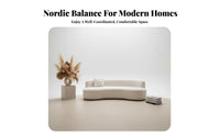 Curved Boucle Sofa Designer Inspired Curved Boucle Couch Modern aesthetic Living Room Furnishing for Interior Designers, Homeowners, perusing niche, Bedroom