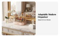 Dustproof Desktop Makeup Organizer with Drawers Large Capacity Multi-Compartment Makeup Box Space-Saving Vanity Holder Easy Reach for Women, Students, Dressing Table, Bedroom, Dorm Room, Bathroom Counter