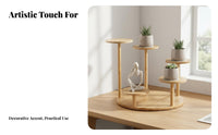 Multi-Tier Plant Stand Sturdy Construction Desktop Plant Shelf Mini Flower Pot Holder Easy to Assemble Bamboo Small Plant Holder