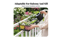 Space-Saving over-the Pot Holder Easy to Hang Balcony Planter Box Anti-Rust Finish ing Rack Sturdy Construction for Apartment Dwellers, Plant Lovers, homeowners, Patio, Porch, Fence