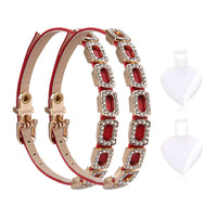 Detachable Shoe Straps with Buckle Rhinestone-Set Shoe Straps with Rhinestones Adjustable Faux-Leather for Women, Pumps