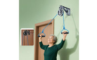 Adjustable Length Rope Shoulder Rehabilitation Pulley System Comfortable Foam Handles Shoulder Range of Motion Exerciser 360° Swivel