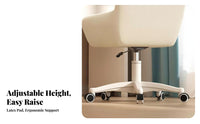 Height Adjustable Upholstered rotate Armchair Ergonomic Design Cat Ear Computer Chair Cute Aesthetic Home Seating fluid Rolling Casters for gaming enthusiasts, Students, Remote Workers, Bedroom, Dorm Room, Makeup Vanity, leisure corner