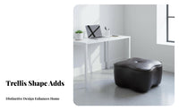 Movable with Wheels Clover-Shaped Wheeled Pouf Padded Seat Low Stool Tufted Button Accent Footrest for Adults, Children, Living Room, Bedroom, Entryway