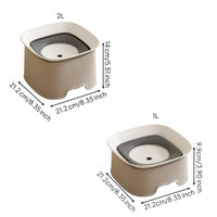 Anti-Splash Pet Water Bowl Raised Rim Floating Water Bowl Low Front Cutout