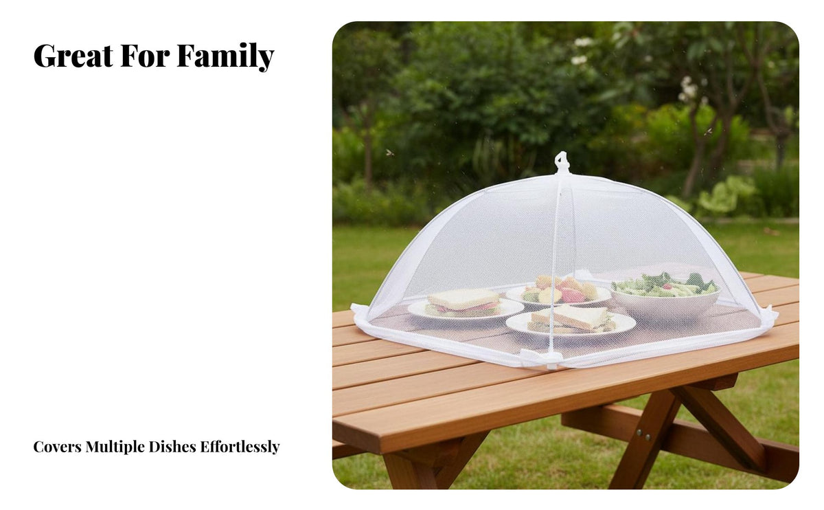 Extra Large Mesh Food Cover Foldable Mesh Food Cover Umbrella Portable for Home Cooks, Picnic Goers, Indoor Use, Dining Room, Garden Parties