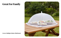 Extra Large Mesh Food Cover Foldable Mesh Food Cover Umbrella Portable for Home Cooks, Picnic Goers, Indoor Use, Dining Room, Garden Parties