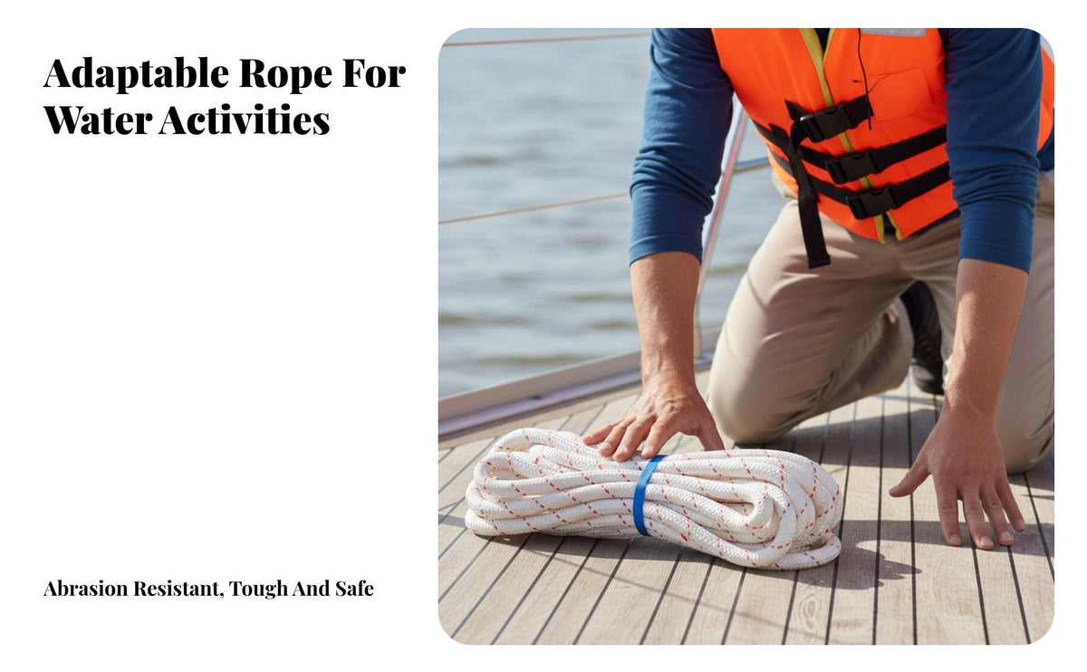 Wear-Resistant Anchor Rope High-Strength Mooring Rope Long-Lasting Braided Utility Cord Heavy Duty for Yacht Owners, Fishermen, Kayakers, Anchoring, Fishing, Dock