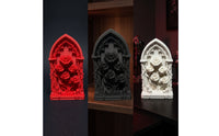 Plaque with Floral Relief Dark Fantasy Gothic Plaque for Goths, Dollhouse Hobbyists, Shelf Decor