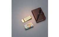 Writing Companion Accessory Multi-Functional Stainless Steel Bill Clip Minimalist Design Brass Pen Holder Clip for Journal Enthusiasts, Men, Travel