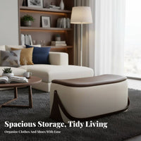 Multi-Functional Design Saddledesign Entryway Bench Comfortable Padded Seat Upholstered Ottoman Safety Hinge Storage Furniture for Apartment Dwellers, Homeowners, Families, Living Room, Hallway, Bedroom, Closet