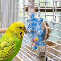 Rotating Disc Toy Rotating Wheel with Internal Beads, Suction Cup Cage Mount Toys, Puzzle for Parakeet Budgie Cockatiel Bird