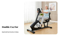 Low Gentle Workout Recumbent Exercise Bike Adjustable Tension Seated Pedal Exerciser Non-Slip Design Arm and Leg Rehab Machine Sturdy Construction for Elderly, Home