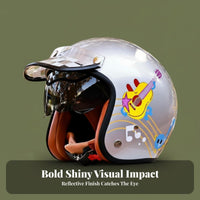 3/4 Open Face Helmet Shell 3/4 Retro Helmet Quick Release Strap for Cruising