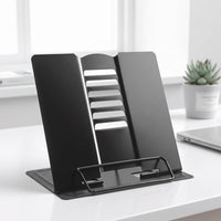 Hands-Hands-off Metal Book Stand Compact Desktop Book Holder Multi-Angle Reading Rest Sturdy for Readers, Students, Desk, Study, Home Office