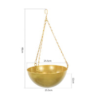 Metal Hanging Plant Pot Indoor Outdoor Round Hanging Basket with Chain for Patio