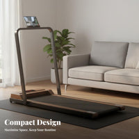 Space Saving Foldable Treadmill Quiet Operation Compact Home Treadmill Shock Absorption Foldable Walking Pad LED Display for Apartment, Office, Under Desk