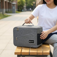 Insulated Meal Carrier Zippered Meal Carrier with Pockets Lightweight for Adults, Commuters, Picnic, School, Travel