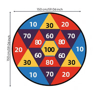 Concentric Zones Ball Toss Target Mat Large Numbers Scoring Target Cloth Bold Border Outdoor Game Flat for Parents, Children, Parent-Child Activities