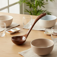 Wooden Soup Ladle Deep Bowl Soup Ladle with Long Handle Wooden Serving Spoon Natural Wood Utensil Heat-Resistant for Home Cooks